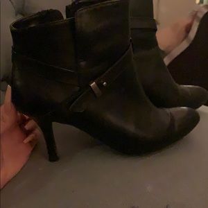 Black leather Booties